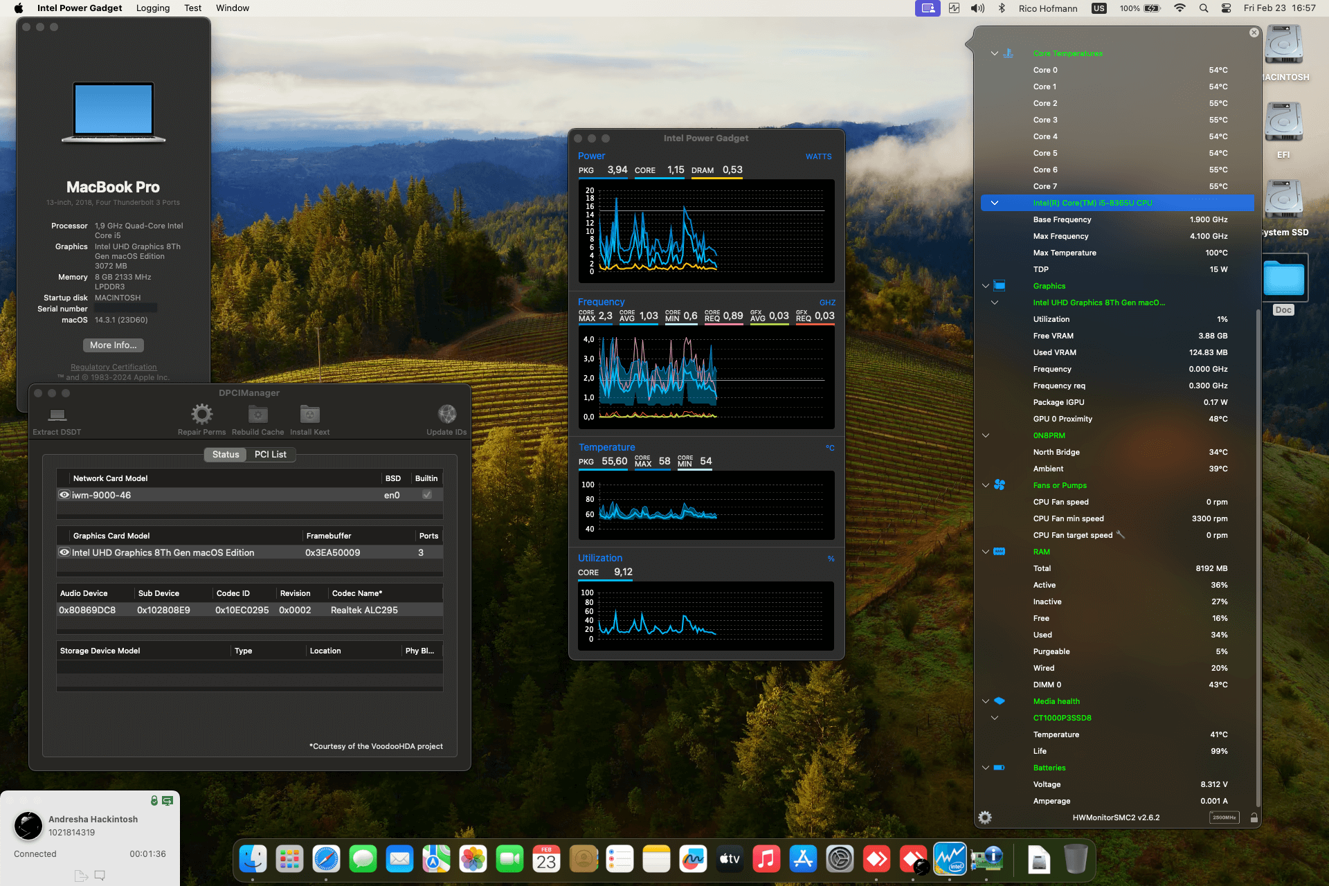 Success Hackintosh macOS Sonoma 14.3.1 Build 23D60 in Dell Latitude 7200 Tablet 2 In 1